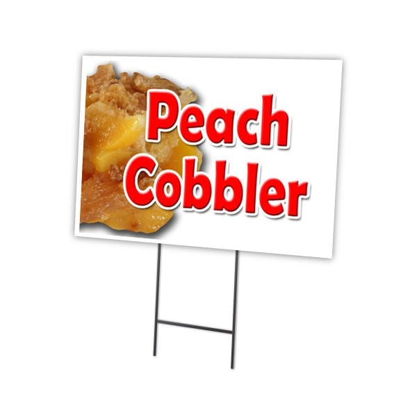 Peach Cobbler Yard Sign & Stake outdoor plastic coroplast window, C-1216-DS-Peach Cobbler